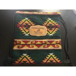 Southwestern Drawstring Backpack – Embroidered Pattern – 15.5” x 14”
